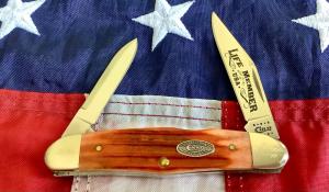 Case xx Collectors Club Life Member 2010 Half Whittler Mdl 62046 12 w Orangish Bone Handles