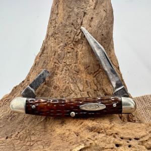 CASE TESTED XX RARE USA VINTAGE GREENBONE MUSKRAT POCKET KNIFE 1920-40 139
