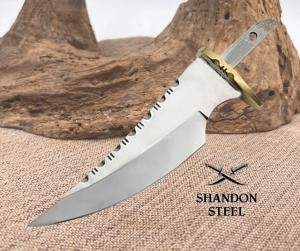 Knifemaking Stainless Steel 45quot Clip Blade With Sheath Brass Guard BL-SOB5