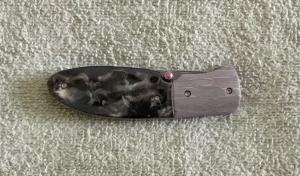 Custom Frank J Dilluvio Damascus Liner Lock Knife Mint