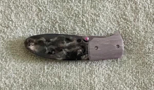 Custom Frank J Dilluvio Damascus Liner Lock Knife Mint