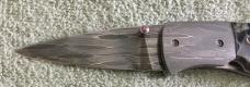 Custom Frank J Dilluvio Damascus Liner Lock Knife Mint