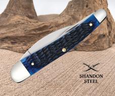CASE XX USA KNIFE - NEW- NAVY BLUE BONE SEAHORSE WHITTLER #06889 - 4" CLOSED