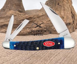CASE XX USA KNIFE - NEW- NAVY BLUE BONE SEAHORSE WHITTLER 06889 - 4quot CLOSED