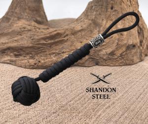 Coeburn Tool Monkey Fist Lanyard Black Braided Paracord With Viking Bead 425quot