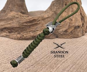Coeburn Tool Green Paracord Lanyard w Spartan Helmet Bead 904G Viking Pattern