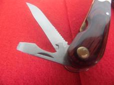 HUSKY MULTI-TOOL WOOD AND BRASS UNUSED FROM STORAGE IN KNIFE ROLL