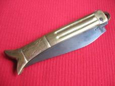 Made in India 9" Brass Leverlock Switchblade Knife