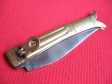 Made in India 9" Brass Leverlock Switchblade Knife