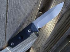 Medford San-Pro Series Fixed Blade Knife Black G-10 3V Blade Leather Sheath - New