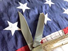 Vintage 1985 Hand Made Bulldog Brand 4” Trapper w/ Stag Handles & Our Best Blade Etch -NOS