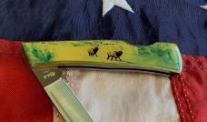 Case xx 1984 Medium Lockback (mdl# 059L SS) w/ Migrating Elk Synthetic Handles -NOS