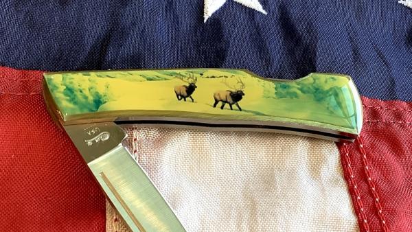 Case xx 1984 Medium Lockback (mdl# 059L SS) w/ Migrating Elk Synthetic Handles -NOS