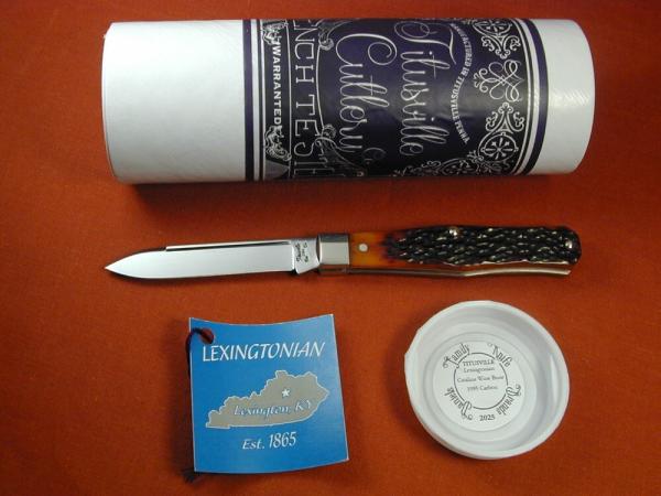 Titusville Cutlery Catalina Wine Bone Lexingtonian Coffin Jack Knife Rare 1 of 30 COA USA Made