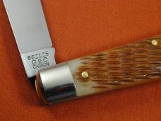 Great Eastern GEC Antique Amber Jigged Bone River Town Jack Knife Rare 862125 USA Made 