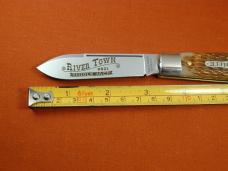 Great Eastern GEC Antique Amber Jigged Bone River Town Jack Knife Rare 862125 USA Made 