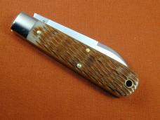 Great Eastern GEC Antique Amber Jigged Bone River Town Jack Knife Rare 862125 USA Made 