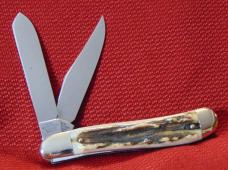 MINT RIGID GERMANY DOGLEG TRAPPER GREAT GENUINE STAG HANDLES 1980's  CHECK OR MONEY ORDER