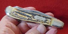 MINT RIGID GERMANY DOGLEG TRAPPER GREAT GENUINE STAG HANDLES 1980's  CHECK OR MONEY ORDER