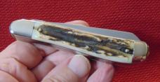 MINT RIGID GERMANY DOGLEG TRAPPER GREAT GENUINE STAG HANDLES 1980's  CHECK OR MONEY ORDER