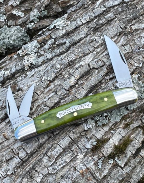 GEC TIDIOUTE ** 620324 SMOOTH GREEN BANANA BONE POCKET CARVER
