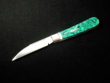 Kroo ALVS Green Abalone Mamba Swayback Wharncliffe Jack Knife S. Africa 4" Closed RWL34 SS Blade