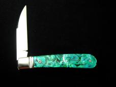 Kroo ALVS Green Abalone Mamba Swayback Wharncliffe Jack Knife S. Africa 4" Closed RWL34 SS Blade