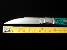 Kroo ALVS Green Abalone Mamba Swayback Wharncliffe Jack Knife S. Africa 4" Closed RWL34 SS Blade