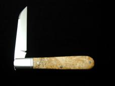 Kroo Maple Burl Wood Lambsfoot Fancy Jack Knife South Africa 3.75" Closed RWL34 SS Blade Fileworked
