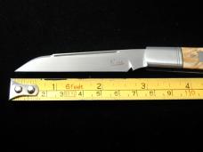 Kroo Maple Burl Wood Lambsfoot Fancy Jack Knife South Africa 3.75" Closed RWL34 SS Blade Fileworked