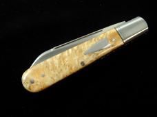 Kroo Maple Burl Wood Lambsfoot Fancy Jack Knife South Africa 3.75" Closed RWL34 SS Blade Fileworked