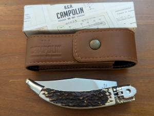 NEW IN BOX GNARLY STAG AGA CAMPOLIN DIANA LEVERLOCK AUTO WITH SHEATH