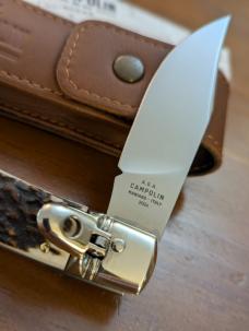 NEW IN BOX GNARLY STAG AGA CAMPOLIN DIANA LEVERLOCK AUTO WITH SHEATH 