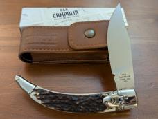 NEW IN BOX GNARLY STAG AGA CAMPOLIN DIANA LEVERLOCK AUTO WITH SHEATH 