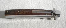 NEW A.G.A. CAMPOLIN 9" AUTOMATIC DOMINUS GENUINE STAG LEVER LOCK, NICKEL SILVER BOLSTERS - W/BOX 