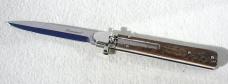 NEW A.G.A. CAMPOLIN 9" AUTOMATIC DOMINUS GENUINE STAG LEVER LOCK, NICKEL SILVER BOLSTERS - W/BOX 