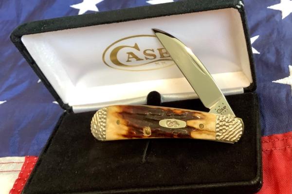 2012 Case xx Sway Back Gent Knife w/ Red Stag Handles (mdl# TBR51117 SS) -NOS in Orig black box