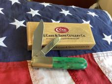 Case xx 2 Blade Barlow w/ Green Appaloosa Bone Handles Mdl# A62009 1/2 SS -NOS in orig box