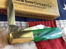 Case xx 2 Blade Barlow w/ Green Appaloosa Bone Handles Mdl# A62009 1/2 SS -NOS in orig box