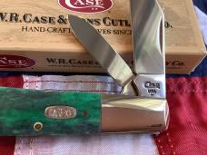 Case xx 2 Blade Barlow w/ Green Appaloosa Bone Handles Mdl# A62009 1/2 SS -NOS in orig box