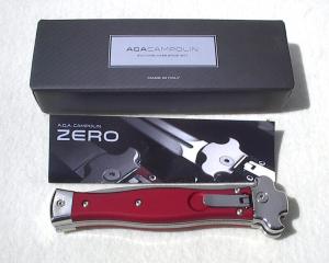NEW AGA CAMPOLIN AUTOMATIC quotZEROquot ANODIZED RED HANDLE POLISHED DAGGER BLADE