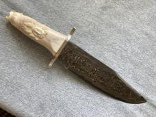 RARE!! Meteorite BOWIE Blade with Mystic Carved Fetish BEAR Head Antler Handle