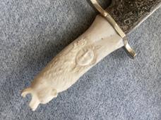 RARE!! Meteorite BOWIE Blade with Mystic Carved Fetish BEAR Head Antler Handle