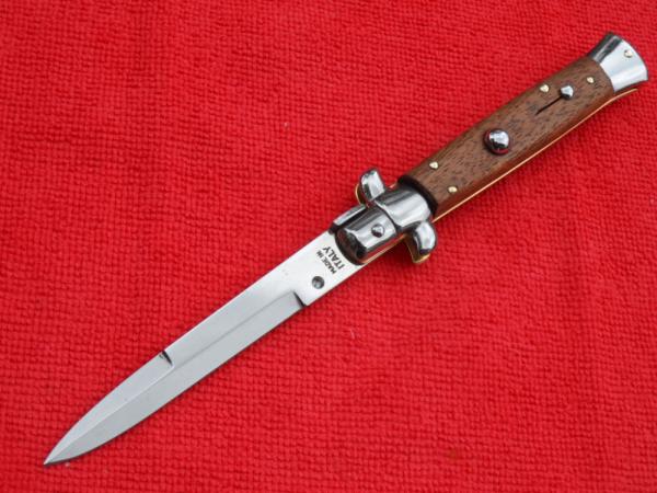  New Beltrame 9"  Italian Stiletto Palisander wood Handles- SS Bayonet Blade