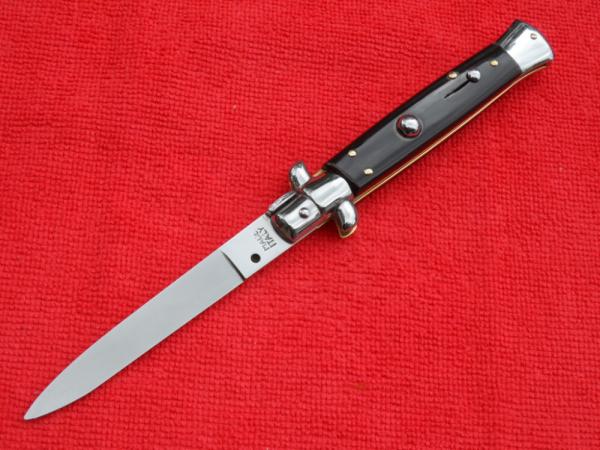  New Beltrame 9"  Italian Stiletto Blackhorn Handles- SS Flat grind Blade