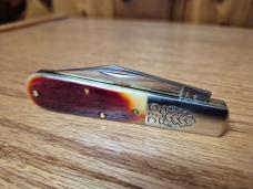 Great Eastern Cutlery 861121 Barlow Knife. Rust Orange Natural Bone, New/Mint, Tube, Button, 440C SS
