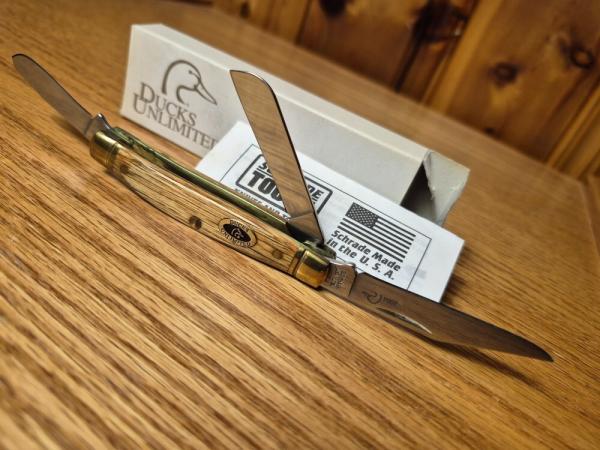 Schrade USA Stockman, Duck's Unlimited, USA Made by Schrade in 2004. New W/Box and papers, as shown.