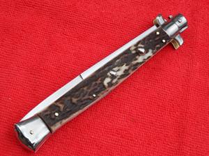 New 13" Italian Stiletto Stag-Horn Handles- SS Bayonet grind Blade