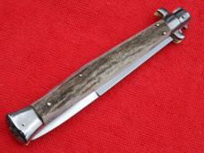  New 13"  Italian Stiletto Stag-Horn Handles- SS Bayonet grind Blade