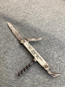 Antique RARE WESTER BROS., SCHLITZ BEER, Pearl Handled, Classic Bartender's Corkscrew Knife